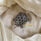 Silver AD Stone Kumkum Box-Turtle-G10269